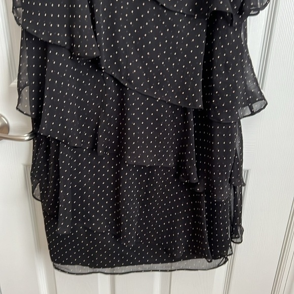 Jessica Howard Polka Dot Ruffle Dress Sleeveless Party Cocktail Black Size 8 - Picture 8 of 13